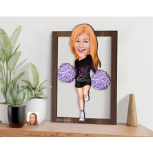 Bk Gift Kişiye Özel Kadın Amigo Karikatürlü 3D Ahşap Tablo-1, Sevgiliye Hediye, Arkadaşa Hediye, Doğum Günü Hediyesi