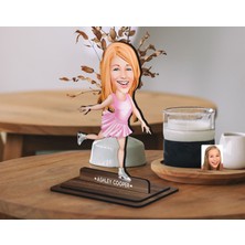 Bk Gift Kişiye Özel Buz Pateni Karikatürlü Ahşap Biblo-1 , Arkadaşa Hediye , Sevgiliye Hediye, Kişiye Özel Biblolar