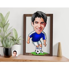 Bk Gift Kişiye Özel Erkek Futbolcu Karikatürlü 3D Ahşap Tablo-11, Sevgiliye Hediye, Arkadaşa Hediye, Doğum Günü Hediyesi