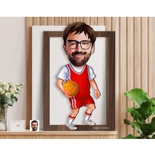 Bk Gift Kişiye Özel Erkek Basketbol Karikatürlü 3D Ahşap Tablo-5, Sevgiliye Hediye, Arkadaşa Hediye, Doğum Günü Hediyesi