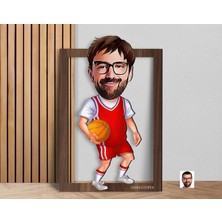 Bk Gift Kişiye Özel Erkek Basketbol Karikatürlü 3D Ahşap Tablo-5, Sevgiliye Hediye, Arkadaşa Hediye, Doğum Günü Hediyesi