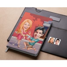 Bk Gift Kişiye Özel Sevgililer Karikatürlü Beyaz Defter-19 , Arkadaşa Hediye , Sevgiliye Hediye