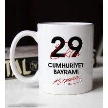 BK Gift 29 Ekim Temalı Beyaz Kupa Bardak-9 100.Yıl Hediyesi