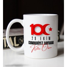 BK Gift 29 Ekim Temalı Beyaz Kupa Bardak-12 100.Yıl Hediyesi