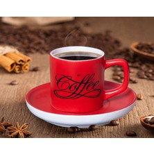 BK Gift Kırmızı Renk Türk Kahvesi Fincanı-2
