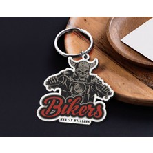 BK Gift Kişiye Özel Motorcu Temalı Ahşap Anahtarlık