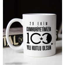 BK Gift 29 Ekim Temalı Beyaz Kupa Bardak-3 100.Yıl Hediyesi