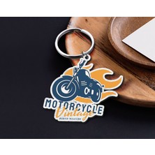 BK Gift Kişiye Özel Motorcu Temalı Ahşap Anahtarlık