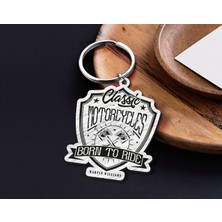 BK Gift Kişiye Özel Motorcu Temalı Ahşap Anahtarlık