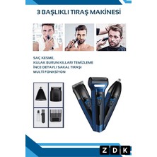 Zdk 3 Başlıklı Saç Sakal Burun Kılı Alma Tıraş Makinesi Multi Fonksiyonel Tıraş