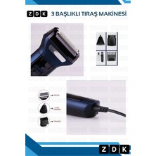 Zdk 3 Başlıklı Saç Sakal Burun Kılı Alma Tıraş Makinesi Multi Fonksiyonel Tıraş