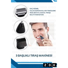 Zdk 3 Başlıklı Saç Sakal Burun Kılı Alma Tıraş Makinesi Multi Fonksiyonel Tıraş