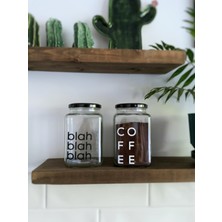 Home Art Nova Kavanoz Coffe Yazılı Cam Kavanoz 2ADET Kavanoz