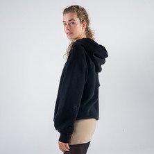 Friday Offset Pina Kadın Siyah Kapüşonlu Oversize Sweatshirt Hoodie