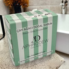 Aphrodew Çay Ağacı Yağlı Vegan Doğal Sabun - Akne ve Aktif Sivilceli Ciltler İçin Makyaj Yüz Temizleyici Arındırıcı - 100 gr