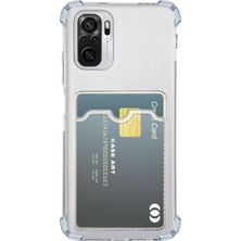 Caseart Xiaomi Redmi Note 10 Kapak Kamera Korumalı Kartlıklı Darbe Emici Özellikli Şeffaf Silikon Kılıf