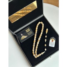 Kehribar Store Özel Yazılı, Özel Kutulu Altın Parçacıklı Tesbih Kişiye Özel Isimli