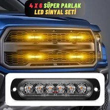 Dekohop Off Road Suv Pick-Up Iş Makinası LED Ikaz Sinyal Çakar Lamba Seti Beyaz Sarı 18 Mod LED Işık Seti