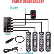 Dekohop Off Road Suv Pick-Up Iş Makinası LED Ikaz Sinyal Çakar Lamba Seti Beyaz Sarı 18 Mod LED Işık Seti