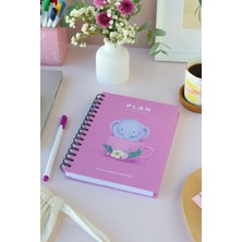 Deep Notebook Süresiz Planlayıcı Ajanda A5 Spiralli Kupa İçerisinde Fil Maskot Tasarımı