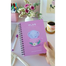 Deep Notebook Süresiz Planlayıcı Ajanda A5 Spiralli Kupa İçerisinde Fil Maskot Tasarımı