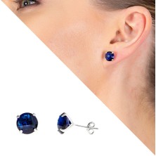 Nipora Night Blue Zirkon Taşlı 925 Ayar Gümüş Kadın Küpe