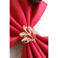 Emtory Home 6 Adet Gold Sarmaşık Metal Peçete Halkası - Napkin Ring - Table Decor