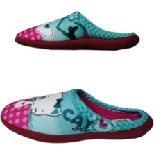 Gezer Kız Çocuk Mavi-Pembe Kedi Figürlü Ev Içi Ultra Hafif Kaymaz Taban Kız Çocuk Terliği GZRTR5288