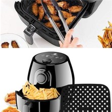 Zormarkt Airfryer Kare Model Pişirme Matı Kırmızı ve Kare Model Pişirme Matı Siyah 21,5cm