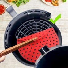 Zormarkt Buffer® Renkli Isıya Dayanıklı Yıkanılabilir Silikon Fırın ve Airfryer Yuvarlak Pişirme Matı 20 cm