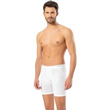 Erdem İç Giyim 3'lü Beyaz Pamuk Elastan Uzun Boxer 1470
