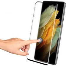 CoverZone Galaxy S23 Fe ile Uyumlu Ekran Koruma Nano Kenarları Sert Seramic Siyah Çerçeveli 9h Sağlamlık