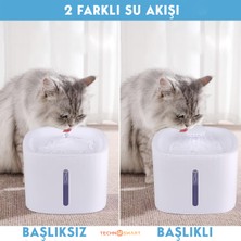 Technosmart Kedi Köpek Su Çeşmesi Su Pınarı Kabı 3 Lt. Seviye Göstergeli 2 Farklı Su Akışlı