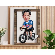 Bk Gift Kişiye Özel Erkek Bisikletçi Karikatürlü 3D Ahşap Tablo, Sevgiliye Hediye, Arkadaşa Hediye, Yıl Dönümü Hediyesi, Doğum Günü Hediyesi-1