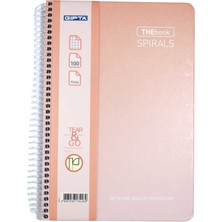 Thebook Spiralli Sert Kapaklı Defter 100 Yaprak Kareli 17 x 24 cm