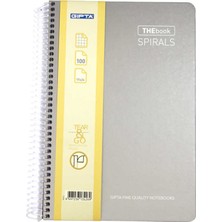 Thebook Spiralli Sert Kapaklı Defter 100 Yaprak Kareli 17 x 24 cm