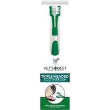 Vet's Best Köpekler Için Üç Başlı Diş Fırçası 17,5m (Yeşil-Beyaz)