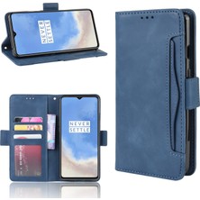 Yihang Boutique - 1383 Oneplus 7t Için Darbeye Dayanıklı Kart Tutuculu Telefon Kılıfı - Mavi (Yurt Dışından)