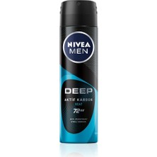 Nıvea Men Erkek Sprey Deodorant Deep Beat 150ml,72 Saat Anti-Perspirant Koruma