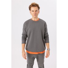 Gothamvibes Erkek Vibe Oversize Antrasit Sweatshirt