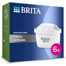 BRITA MAXTRA PRO Kireç Uzmanı Yedek Su Arıtma Filtresi, 6’lı