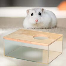 Somodz Hamster Banyo Şeffaf Hamster Banyo Evi Fareler Için Kafes Aksesuarları Dikdörtgen S (Yurt Dışından)