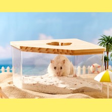 Somodz Hamster Banyo Şeffaf Hamster Banyo Evi Fareler Için Kafes Aksesuarları Pentagram S (Yurt Dışından)