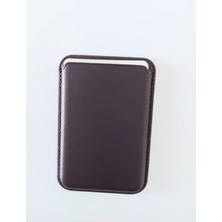 Decopratic Magsafe Leather Wallet Kapalı Mor