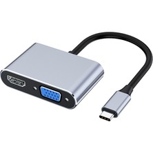 Gorgeous Macbook Pro Için USB C - HDMI VGA Adaptörü Video Projektörleri Dönüştürücüleri (Yurt Dışından)