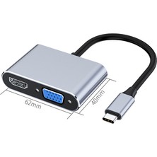 Gorgeous Macbook Pro Için USB C - HDMI VGA Adaptörü Video Projektörleri Dönüştürücüleri (Yurt Dışından)