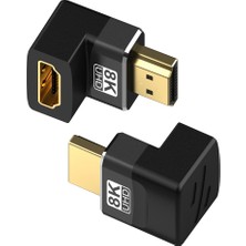 Gorgeous 8k HDMI Uyumlu 90 Derece Sağ Açı Adaptörü Erkek - Kadın (Yurt Dışından)