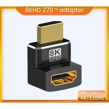 Gorgeous 8k HDMI Uyumlu 270 Derece Sağ Açı Adaptörü Erkek - Kadın (Yurt Dışından)