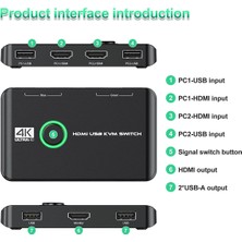 Gorgeous Bilgisayar Için 4K Kvm USB HDMI Uyumlu Anahtarlar, 4K@60Hz Desteği (Yurt Dışından)