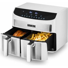 N8WERK Hot Air Fryer Çift Sepetli 7.5 L Beyaz